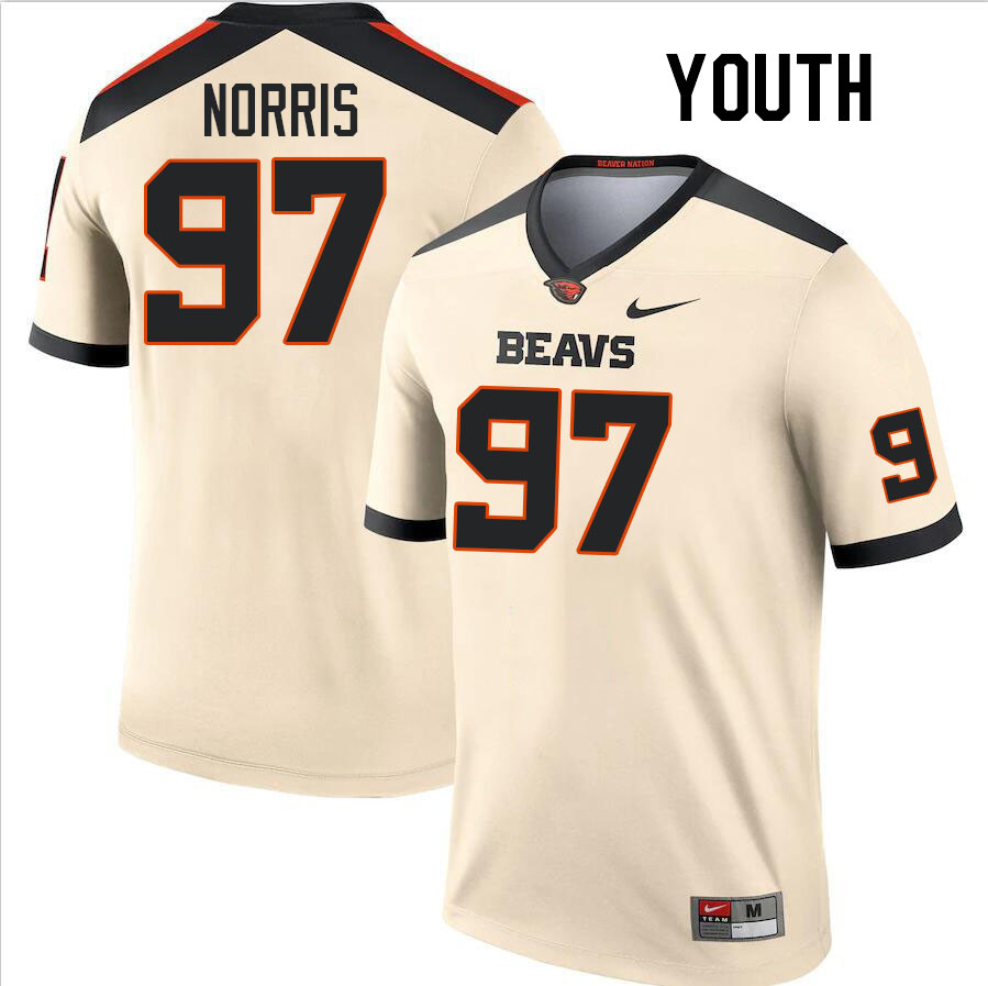 Youth #97 Nick Norris Oregon State Beavers College Football Jerseys Stitched-Cream